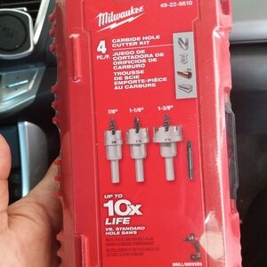 NEW IN PACKAGE Milwaukee 4pc Carbide Hole Cutter Kit